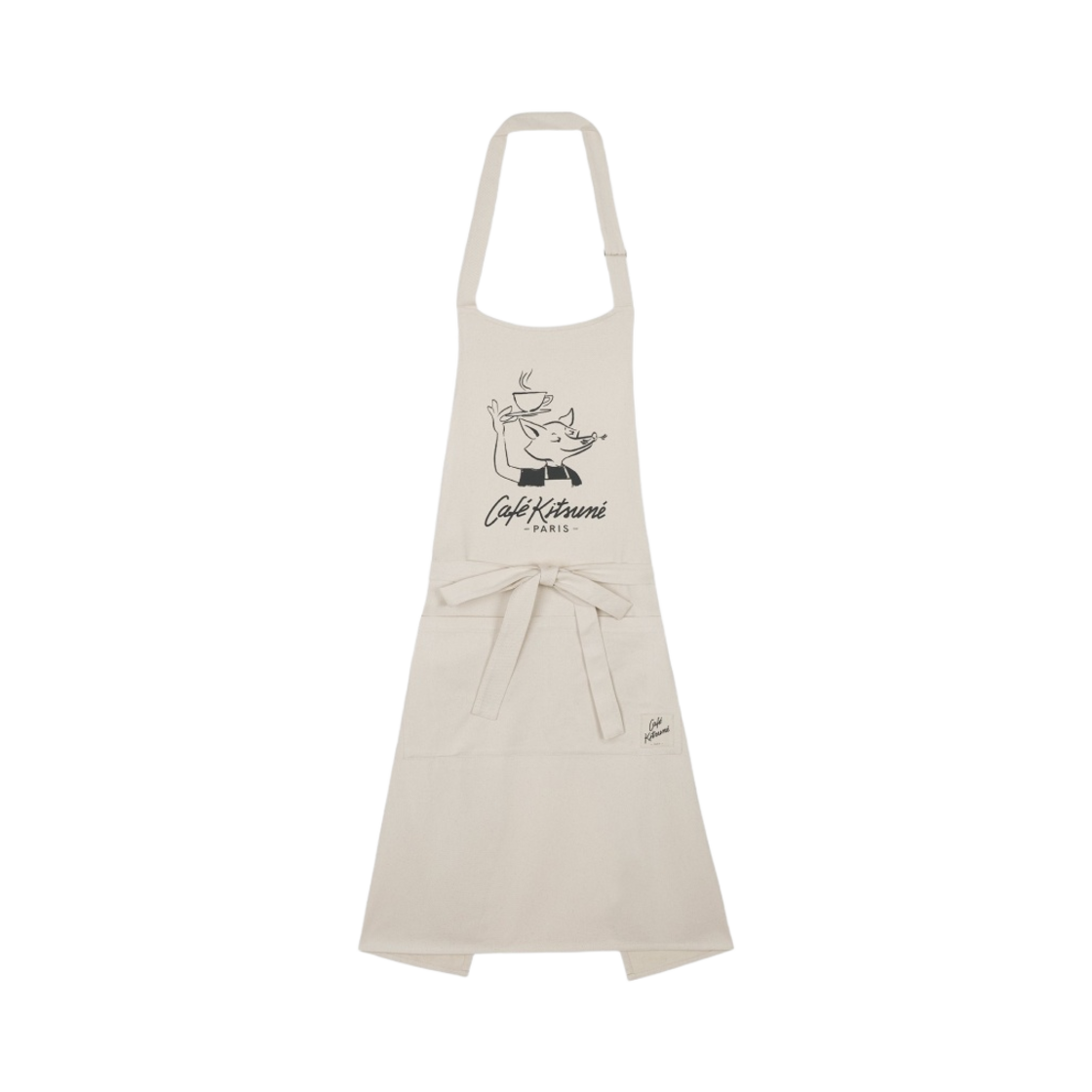 SPCKNPMU08302-P709 Maison Kitsune Cafe Kitsune Fox Cup Apron Tapioca