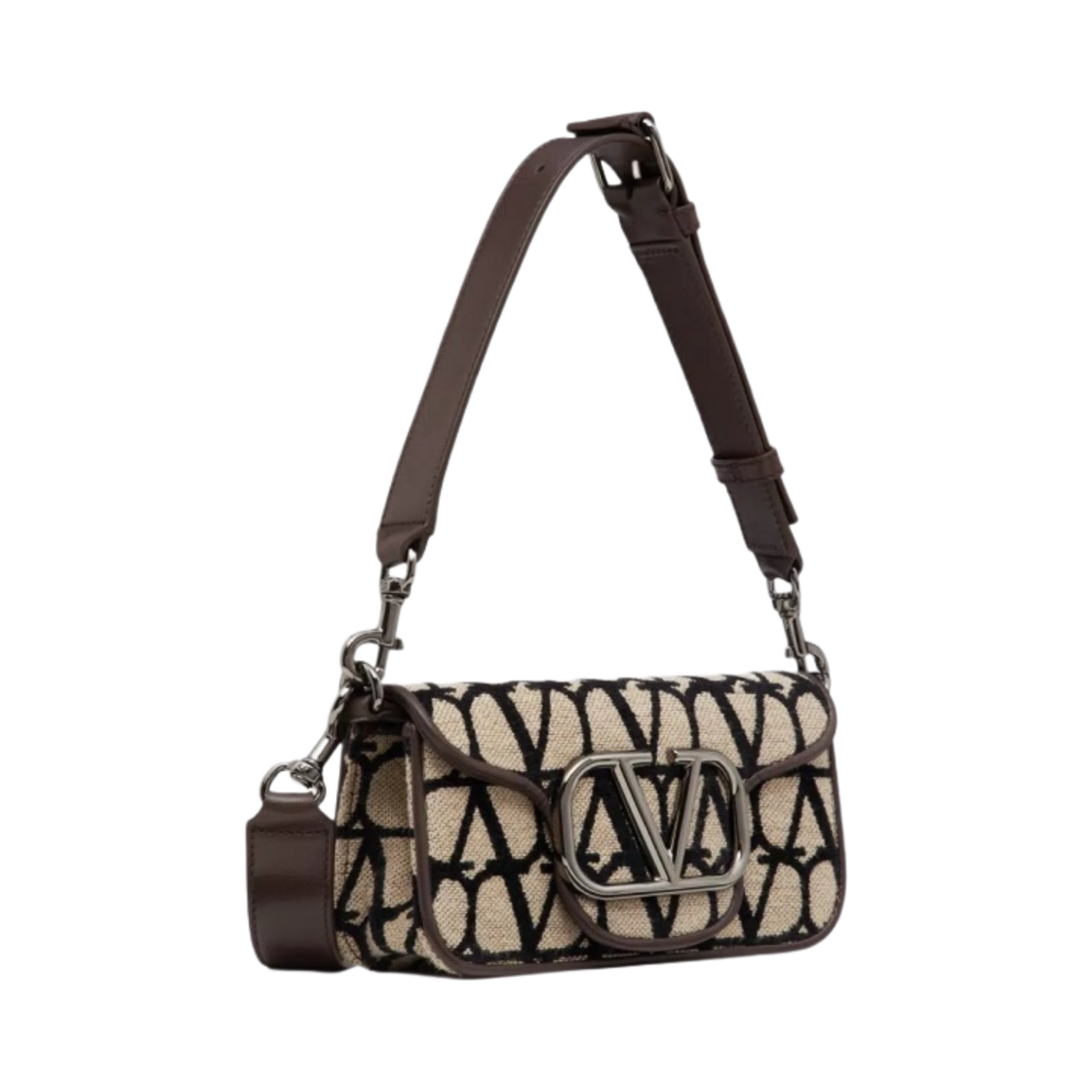 발렌티노 미니 로코 트왈 아이코노그래피 숄더백 베이지 블랙(Valentino Mini Loco Toile Iconographe Shoulder Bag Beige Black) - 2