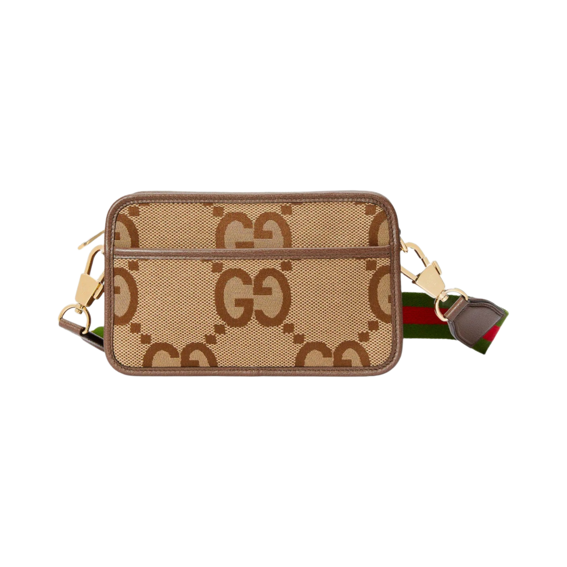 696075-UKMDG-2570 Gucci Jumbo GG Mini Bag Camel Ebony GG Canvas