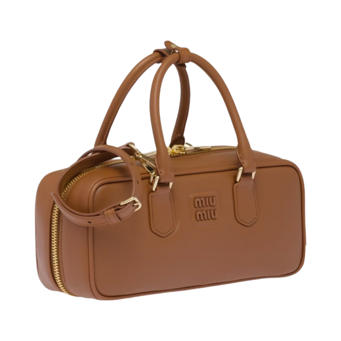 미우 미우 아르카디아 레더 백 꼬냑(Miu Miu Arcadie Leather Bag Cognac) - 2