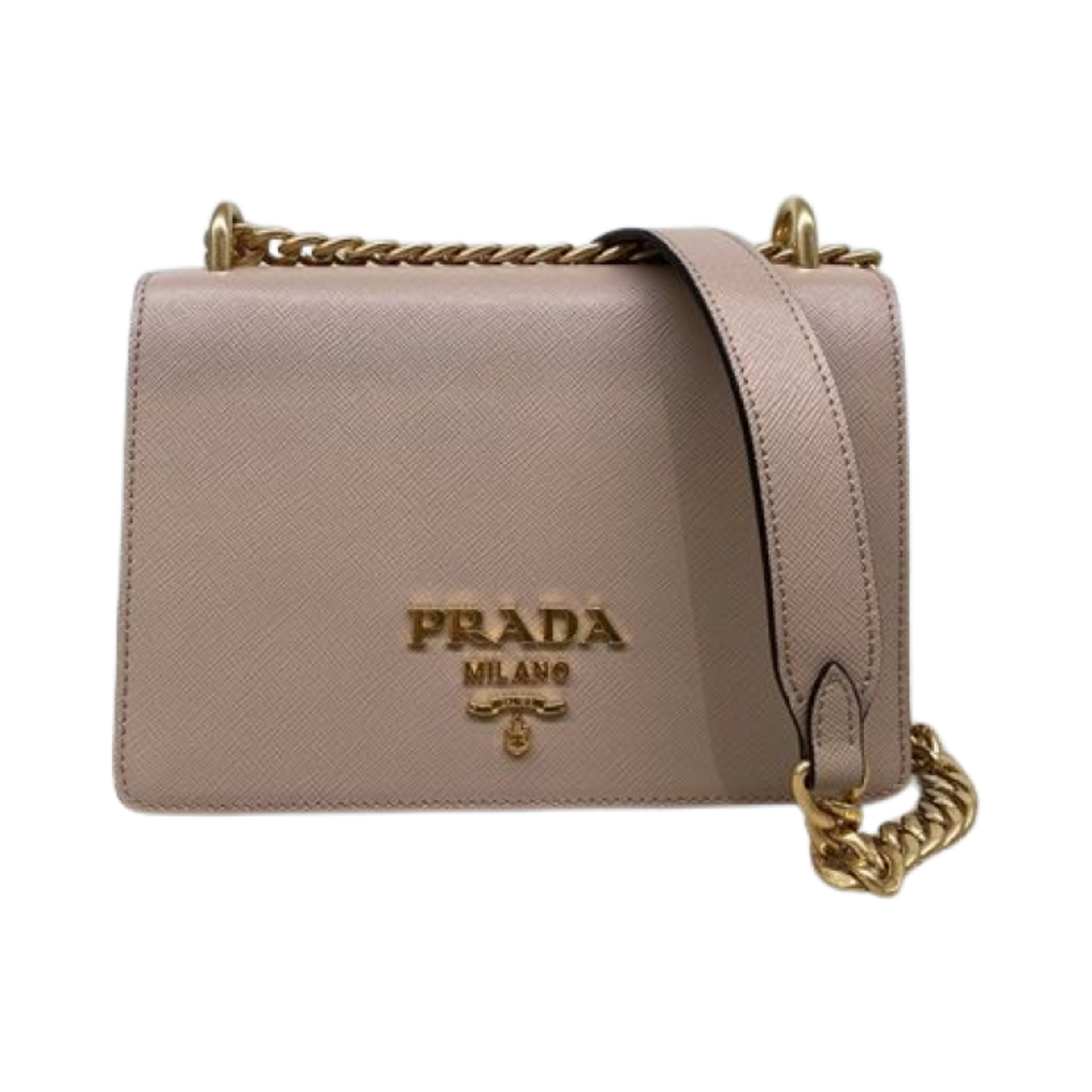 1BD133-2EDV-F0236 Prada Saffiano Leather Chain Shoulder Bag Powder Pink