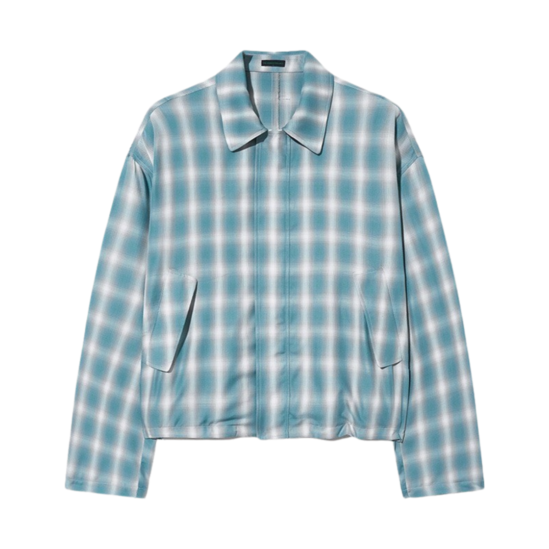 TIP_241 THE IDENTITY PROJECT Light Checkered Zip-Up Tint Blue