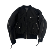 Grailz Multi Zipper Bomber Jacket Black