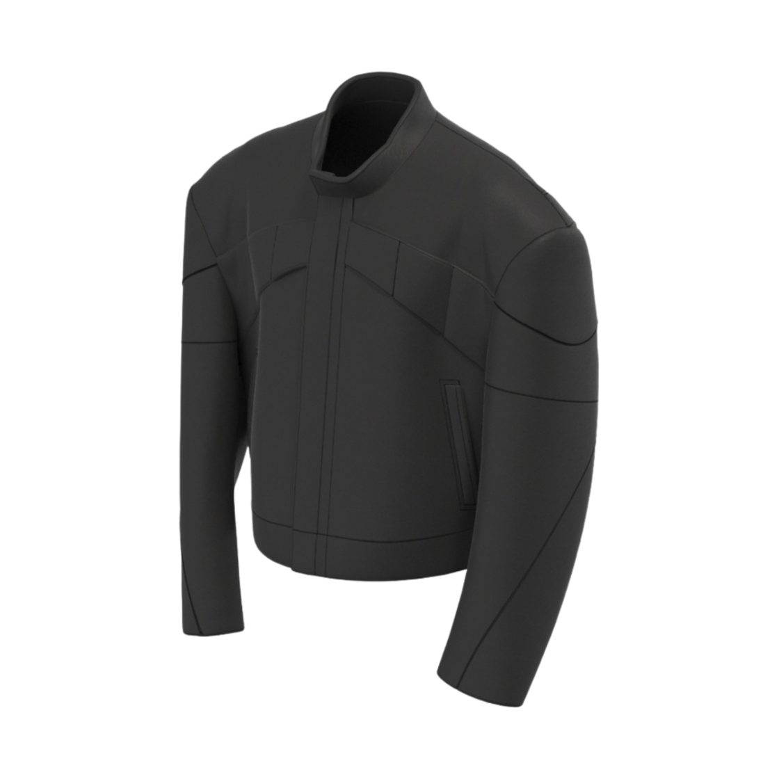 논노드 FW 패디드 크롭 라이더 자켓 매트 블랙(Nonnod FW Padded Cropped Rider Jacket Matt Black)