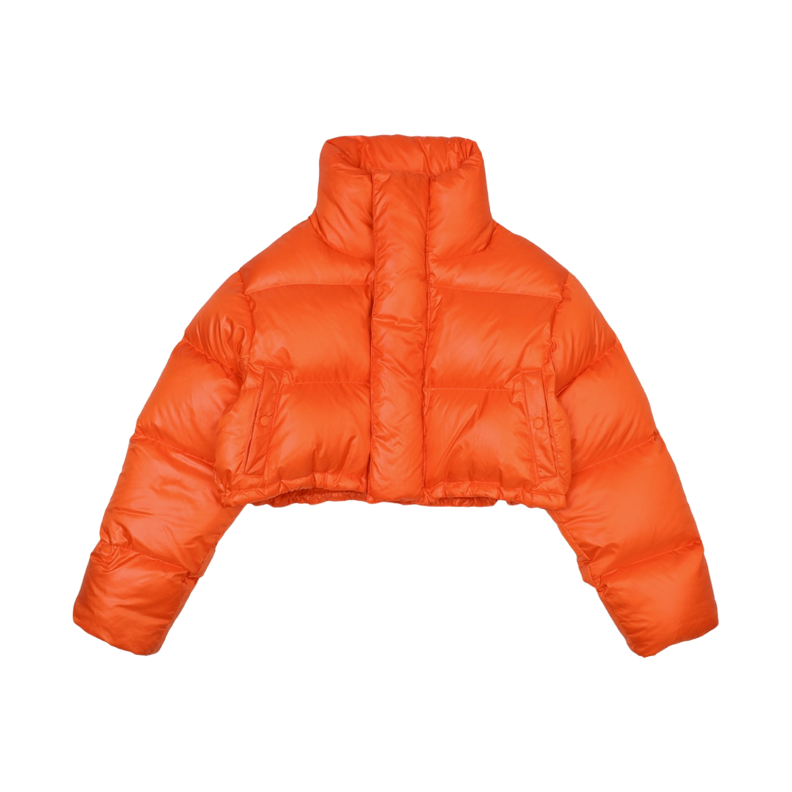 - Leey Embroidered Crop Puffer Jacket Orange