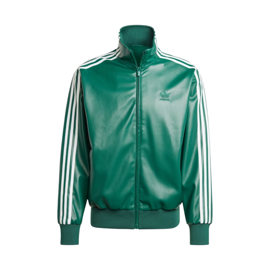 아디다스 포우 레더 아디컬러 3S 루즈 파이어버드 트랙수트 자켓 컬리지에이트 그린 - KR 사이즈(Adidas Faux Leather Adicolor 3S Loose Firebird Tracksuit Jacket Collegiate Green - KR Sizing)