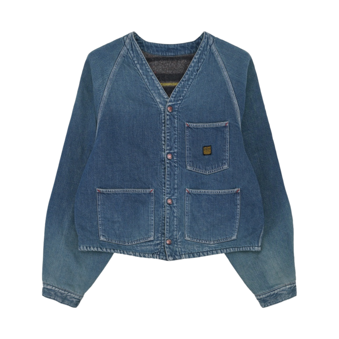 캐피탈 11.5온즈 데님 코니보위 라이닝 레일로드 자켓 인디고 (프로세싱)(Kapital 11.5 oz. Denim Coneybowy Lining Railroad Jacket Indigo (Processing)) - 3