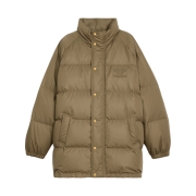 (W) Celine Oversized Puffer Jacket in Lightweight Nylon Light Brown