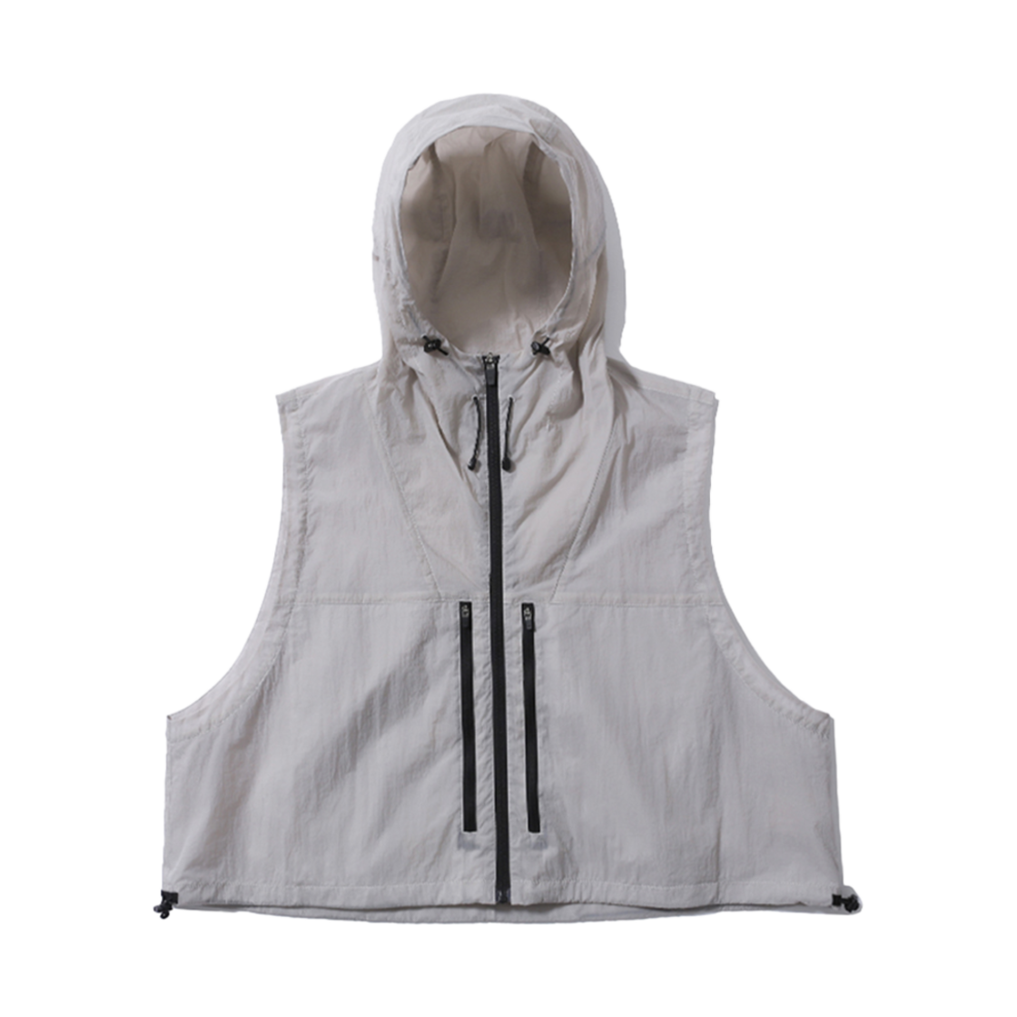 PMF024-01VT01-s [SS24] moif Hooded Crop Vest Silver