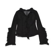 (W) Acne Studios Ruffle Blouse Black
