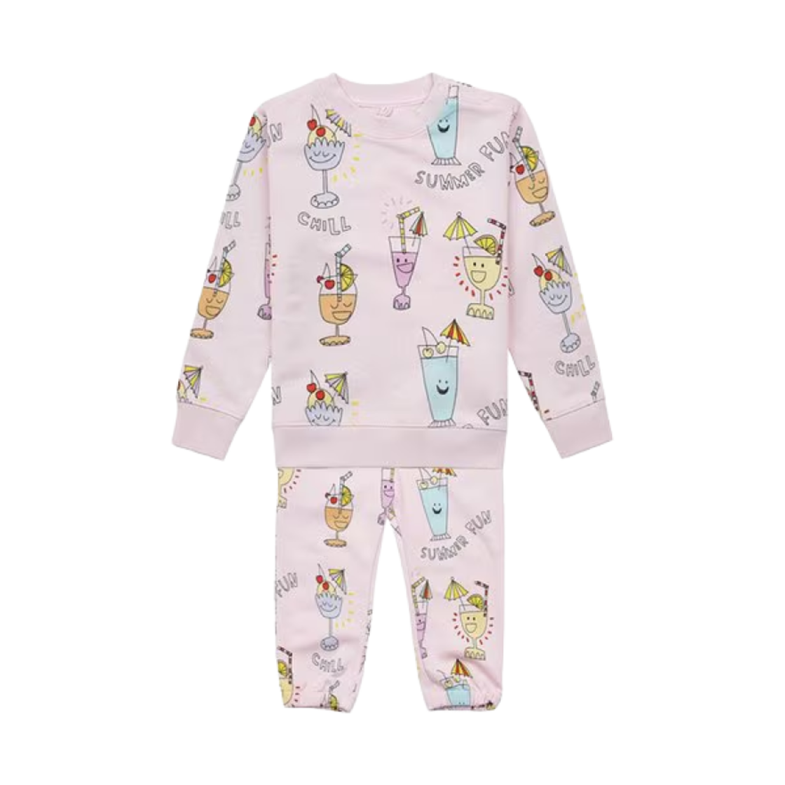 (키즈) 스텔라 맥카트니 썸머 칵테일 파자마 세트 핑크((Kids) Stella McCartney Summer Cocktail Pajama Set Pink)