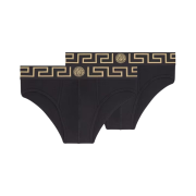 Versace Greca Border Briefs Black (2 Pack)