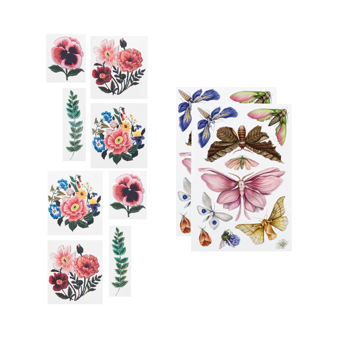 999909 TATTLY Flower Garden Tattoo Sticker Set
