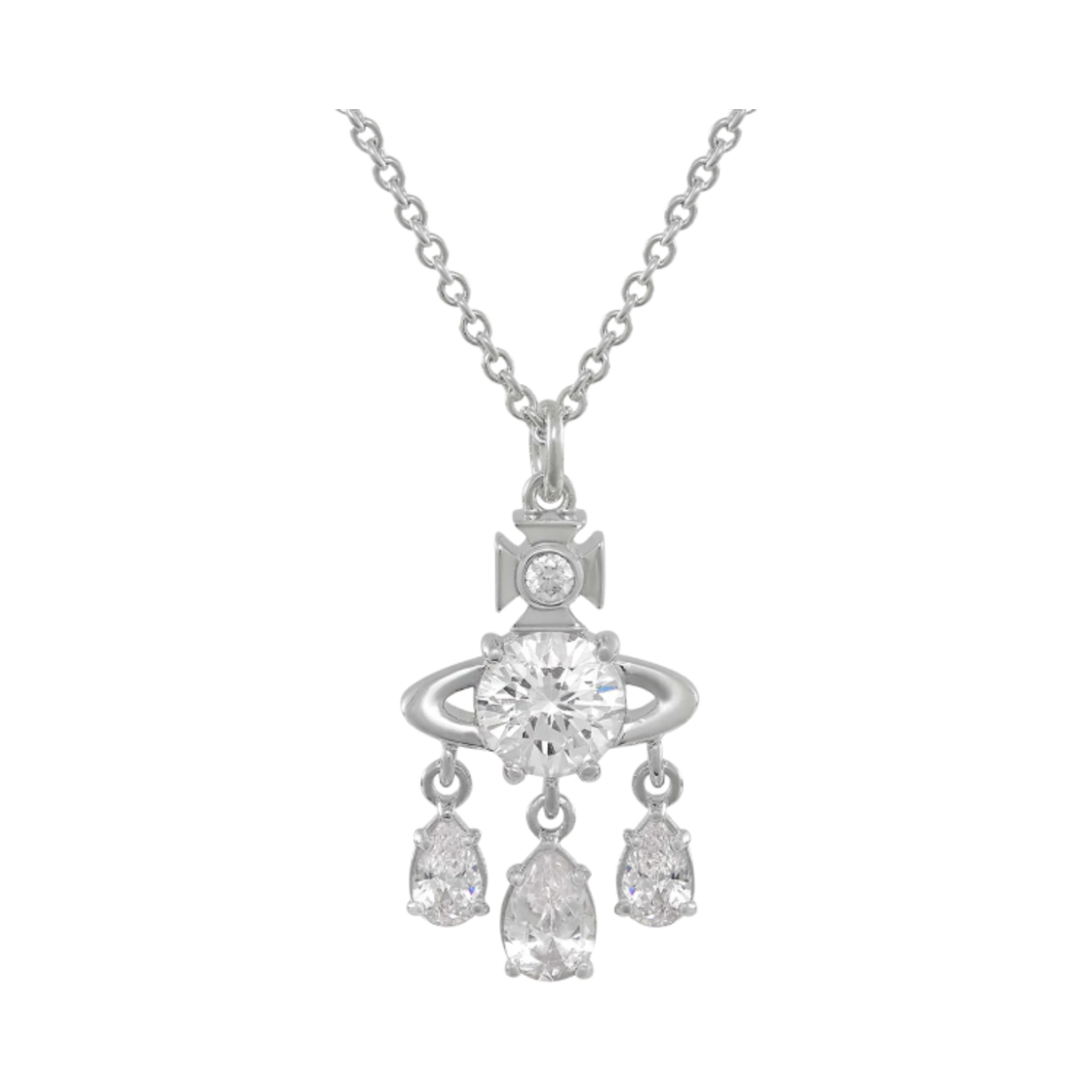 630203F2-02P102 Vivienne Westwood Joaquina Pendant Necklace Platinum White - 대표 이미지 #1