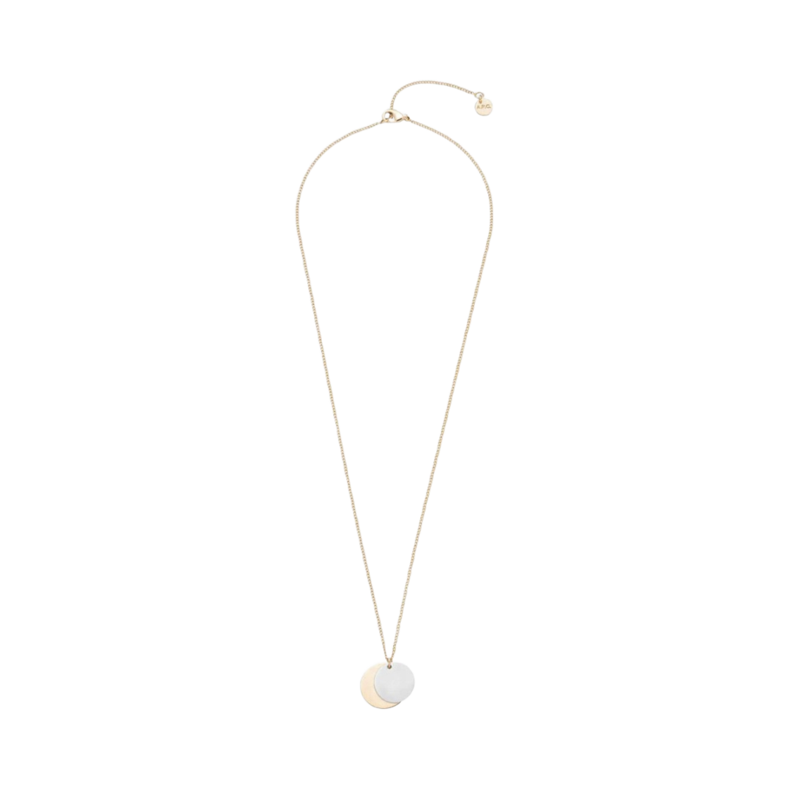 MEACC-M70682-SAB A.P.C. Eloi Double Medallion Necklace Two-Tone