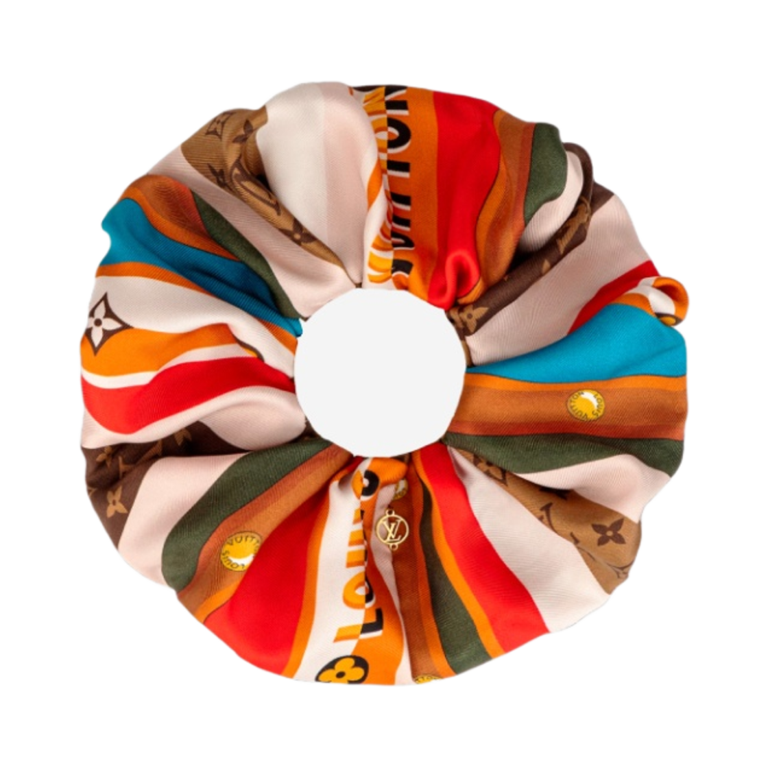 M77562 (W) Louis Vuitton Trunk In Love Trop Chou Scrunchy Brown Multicolor