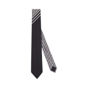 Dior Striped Dior Oblique Silk Tie Black White Grey