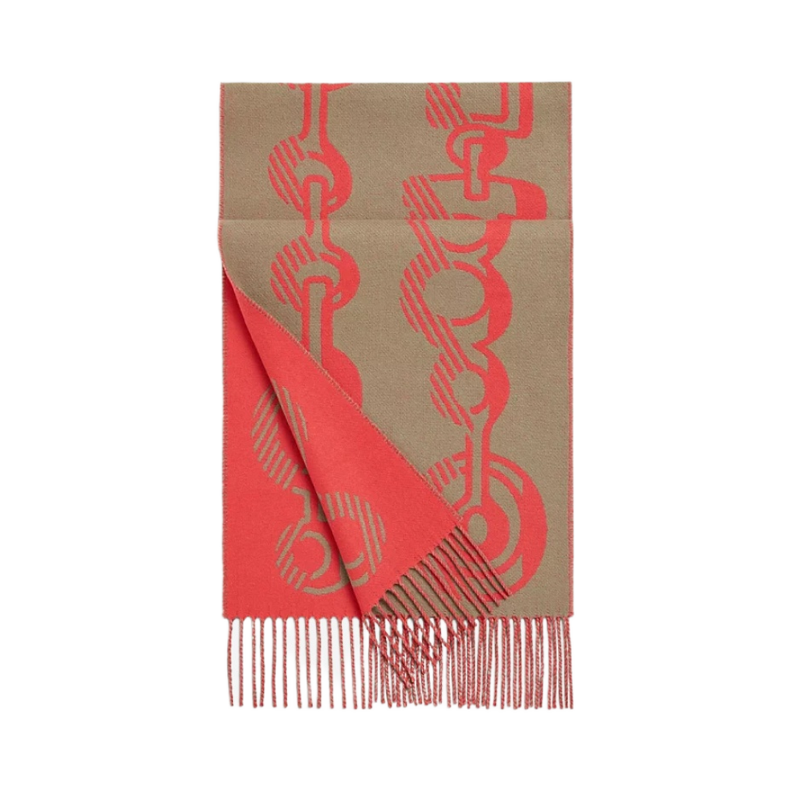 H259092S05 Hermes Casaque Do Re Boucles Muffler Kraft Geranium