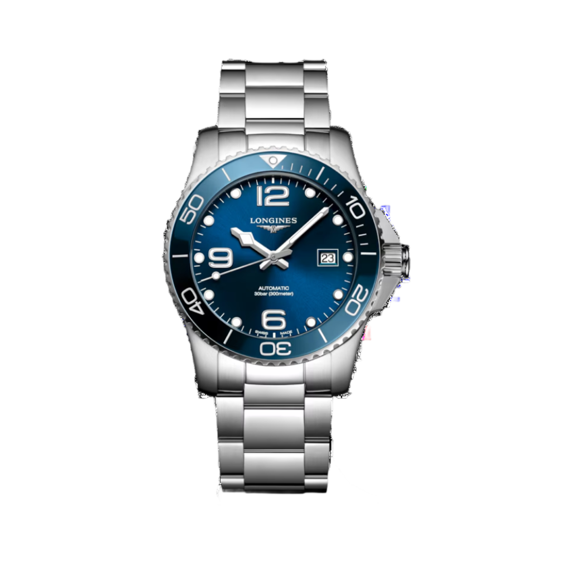 론진 하이드로콘퀘스트 41mm 스테인리스 스틸 세라믹 선레이 블루(Longines Hydroconquest 41mm Stainless Steel Ceramic Sunray Blue)