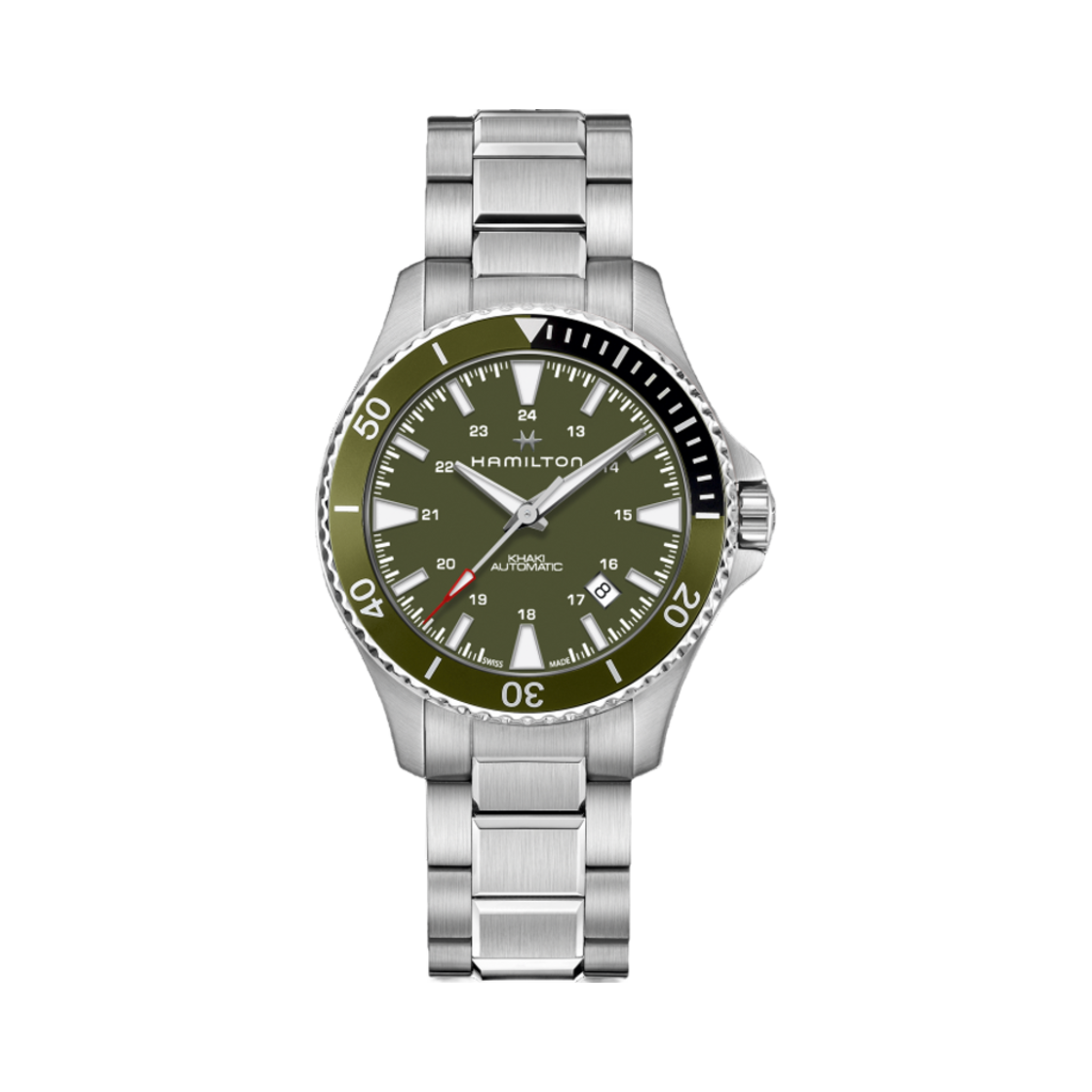 해밀턴 카키 네이비 스쿠버 오토 40mm 스테인리스 스틸 블랙 그린(Hamilton Khaki Navy Scuba Auto 40mm Stainless Steel Black Green) - 1