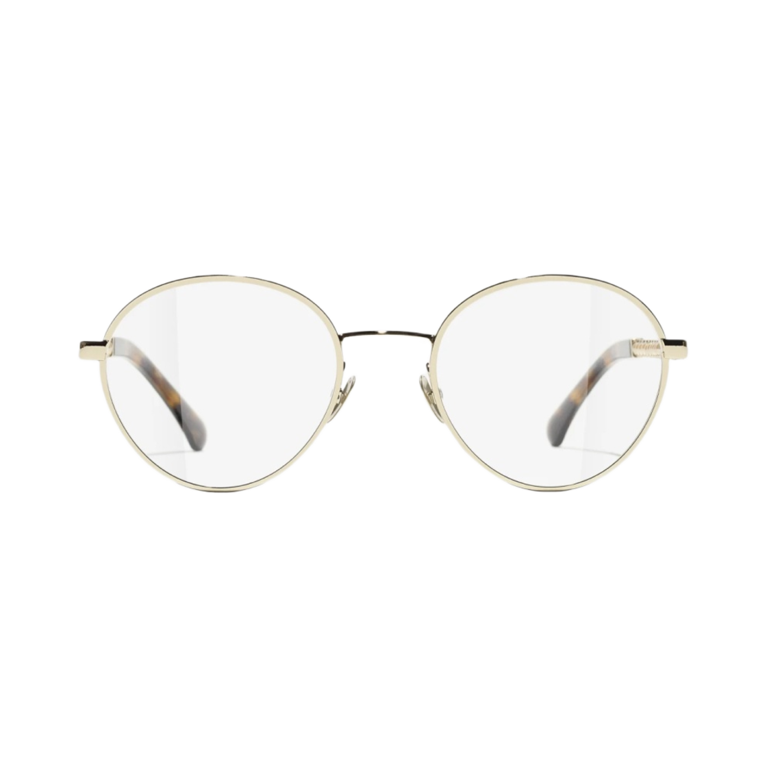샤넬 프레임 메탈 글래스 펄 & 골드 다크 톨토이즈(Chanel Round Eyeglasses Metal Glass Pearls & Gold Dark Tortoise) - 1