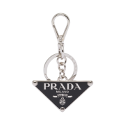 Prada Metal Keychain Steel Black