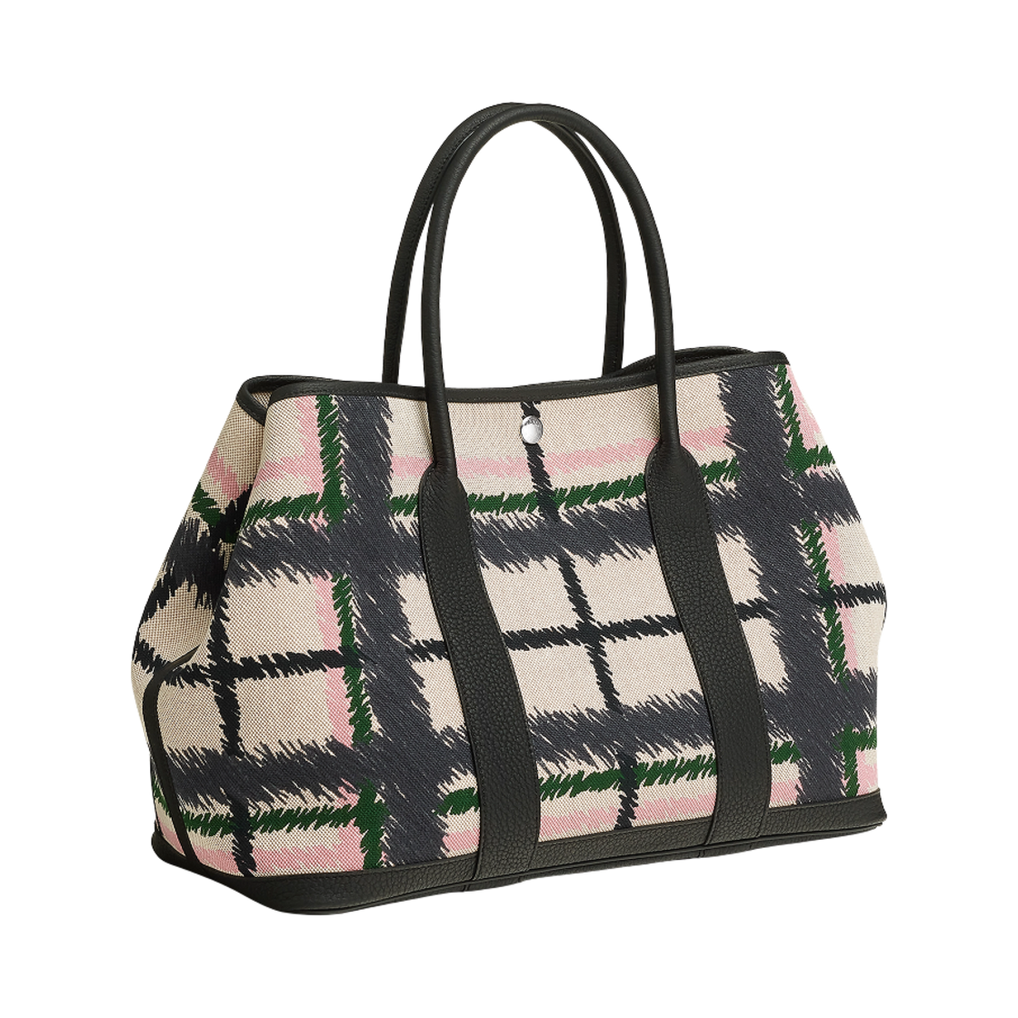 에르메스 가든 파티 36 백 아슈 플럼 캔버스 네곤다 & 팔라듐 하드웨어 그리 로즈 빨 에크류 베쥬 누아(Hermes Garden Party 36 Bag H Plume Canvas Negonda & Palladium Gris Rose Pale Ecru Beige Noir) - 2