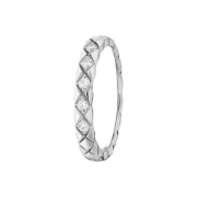 Chanel Coco Crush Ring Quilted Motif Small & 18K White Gold Diamonds