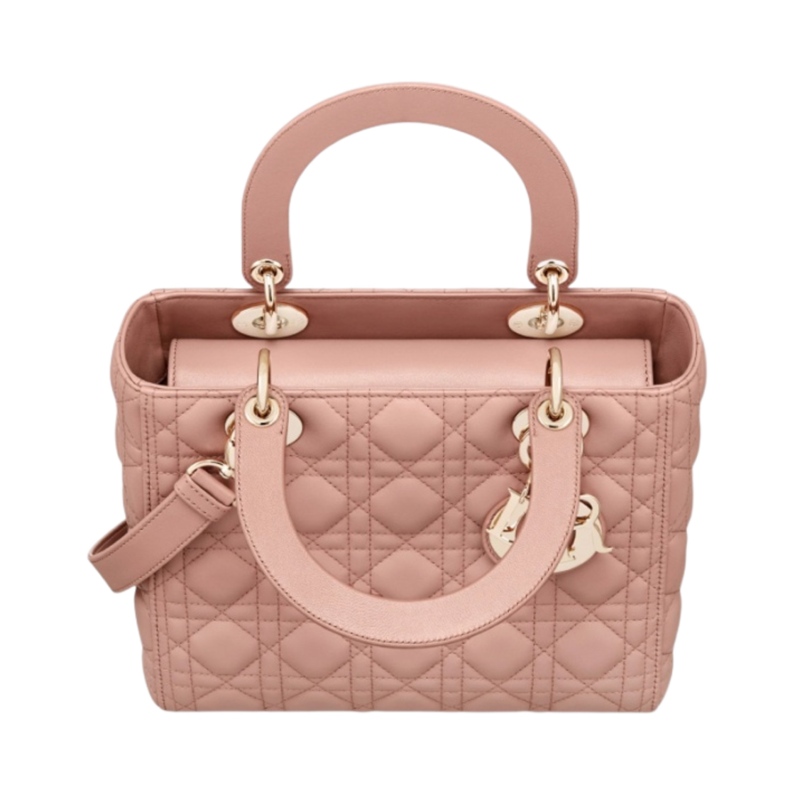 M0565ONGE-M50P Dior Medium Lady Bag Cannage Lambskin Blush - #2