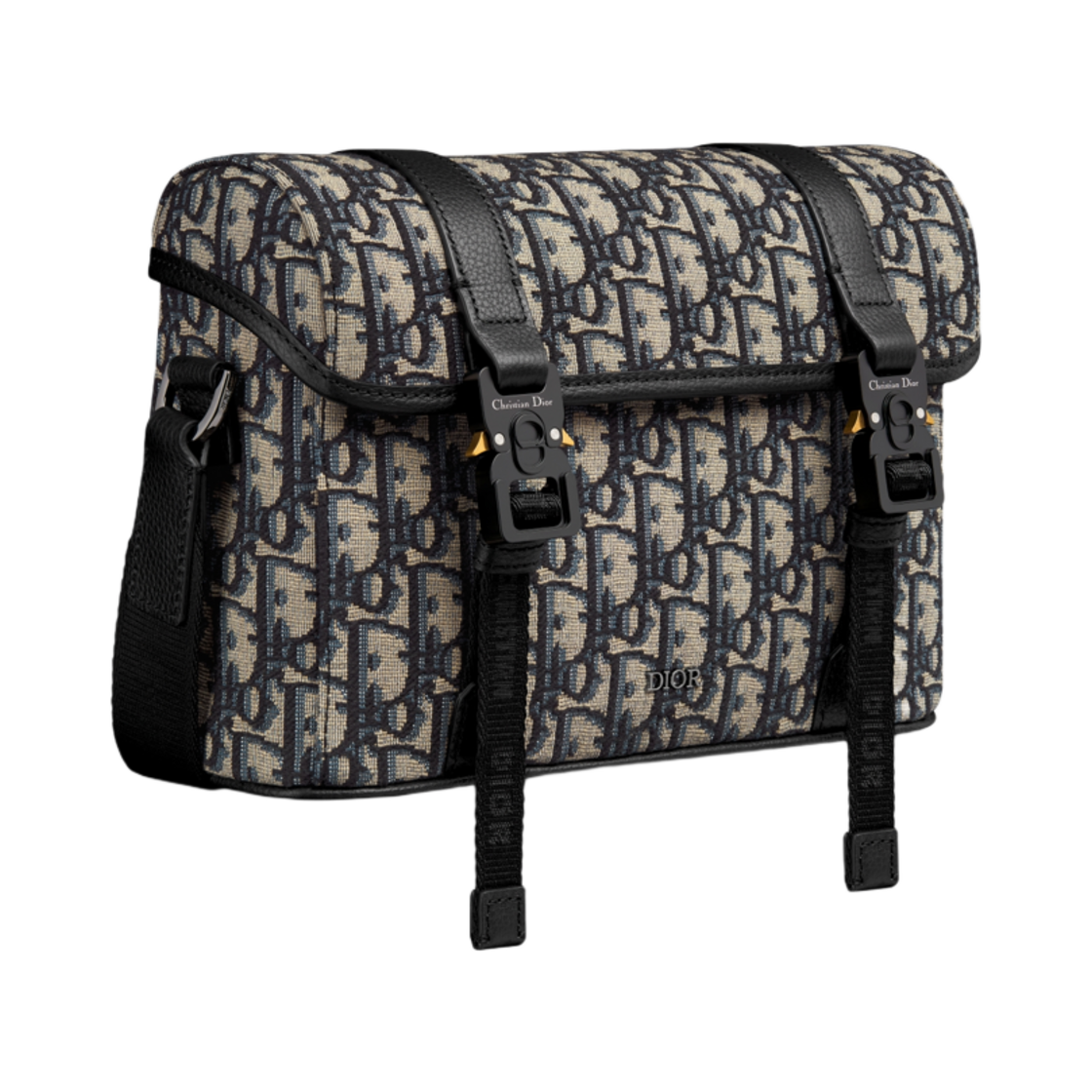 디올 히트 더 로드 메신저 백 플랩 디올 오블리크 자카드 그레인드 카프스킨 베이지 블랙(Dior Hit The Road Messenger Bag with Flap Dior Oblique Jacquard with Grained Calfskin Beige Black) - 2