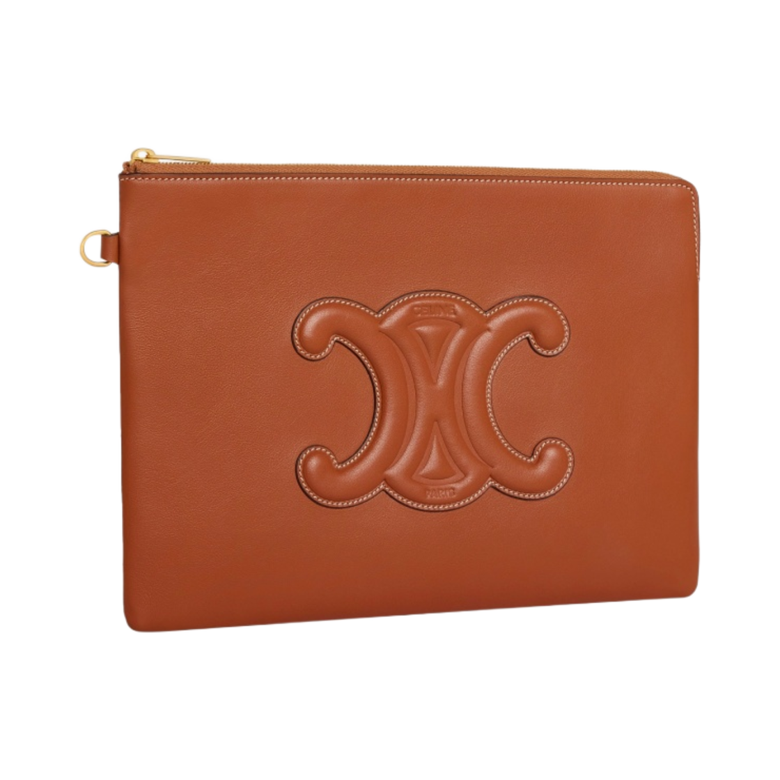 셀린느 스무스 카프스킨 스트랩 스몰 파우치 탄(Celine Small Pouch with Strap in Smooth Calfskin Tan) - 3