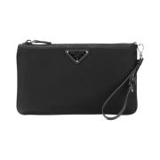 Prada Triangle Logo Strap Pouch Black
