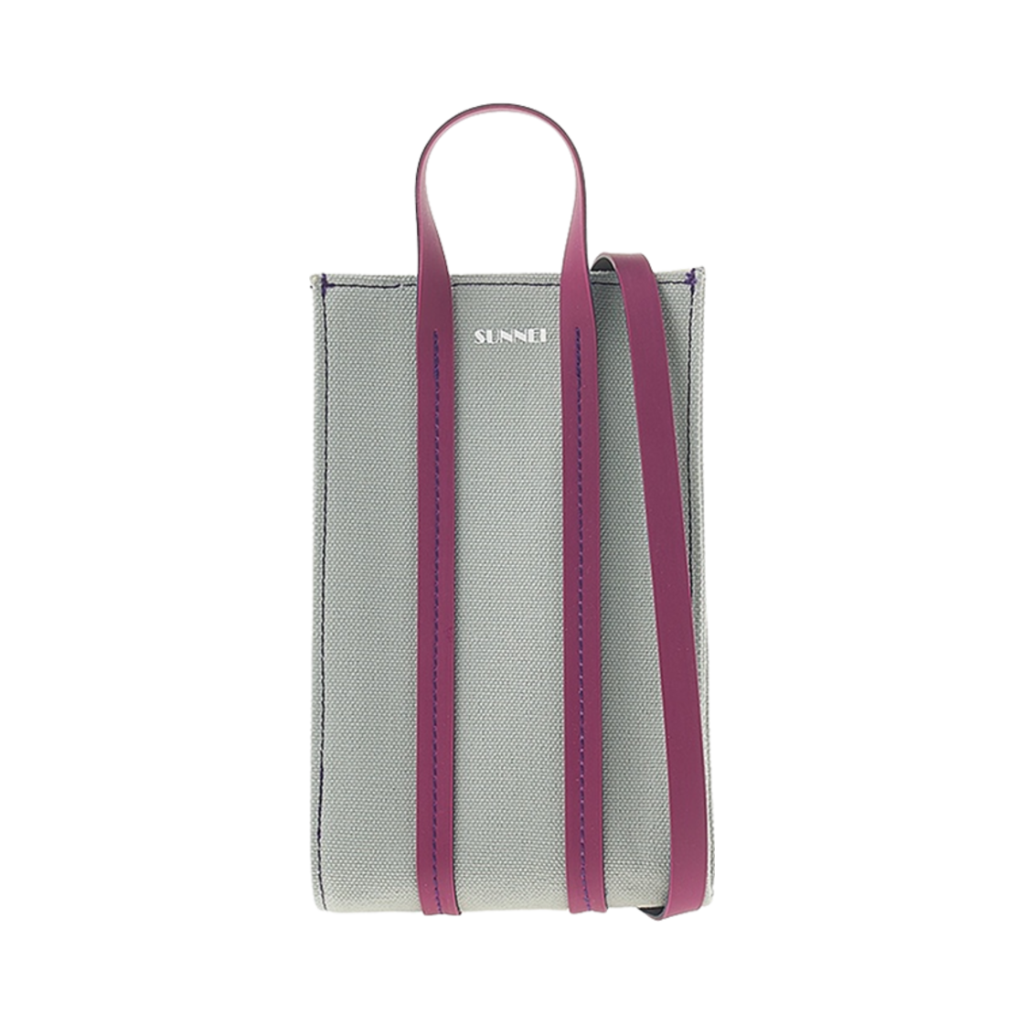 CACCXSLG008-CAN001-7323 Sunnei Micro Parallelepipedo Tote Bag Grey