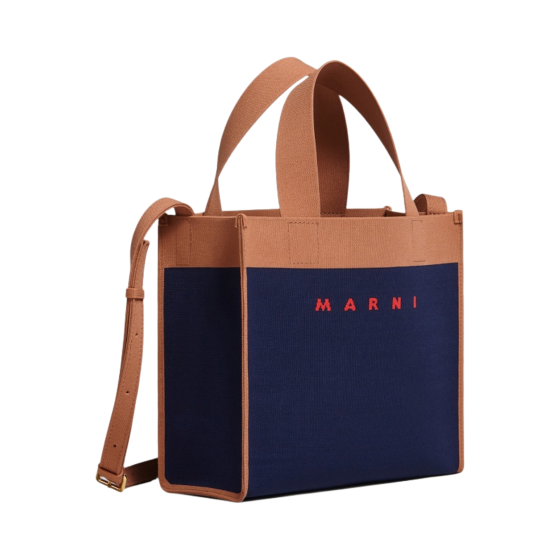 마르니 자카드 스몰 쇼핑백 아이리스 피너츠 레드(Marni Jacquard Small Shopping Bag Iris Peanuts Red) - 3