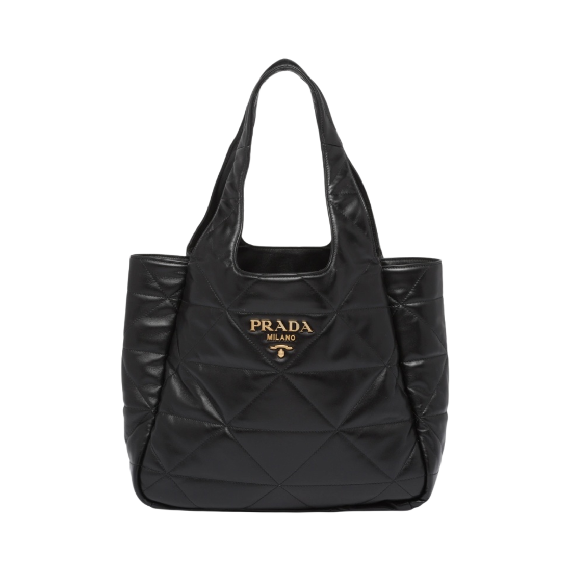 프라다 미디움 나파 레더 토트백 탑스티칭 블랙(Prada Medium Nappa Leather Tote Bag Topstitching Black) - 1