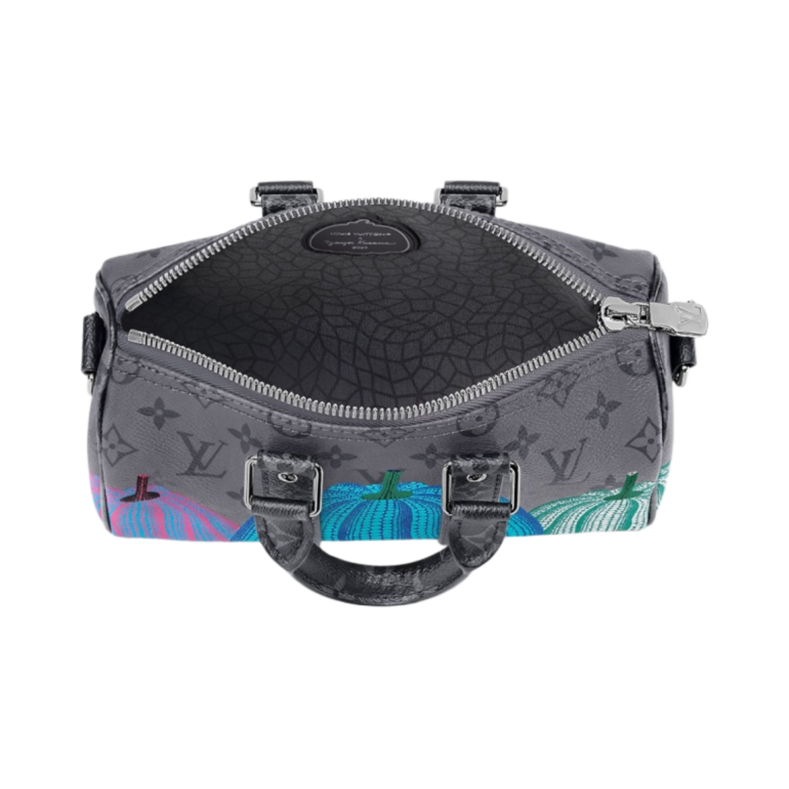 루이비통 x 야요이 쿠사마 키폴 25 펌킨 프린트 모노그램 이클립스(Louis Vuitton x YK Keepall 25 Pumpkin Print Monogram Eclipse) - 4