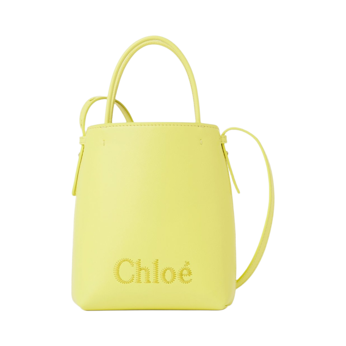 CHC23UP873I10703 Chloe Sense Micro Tote Bag Daffodil Yellow - 대표 이미지 #1