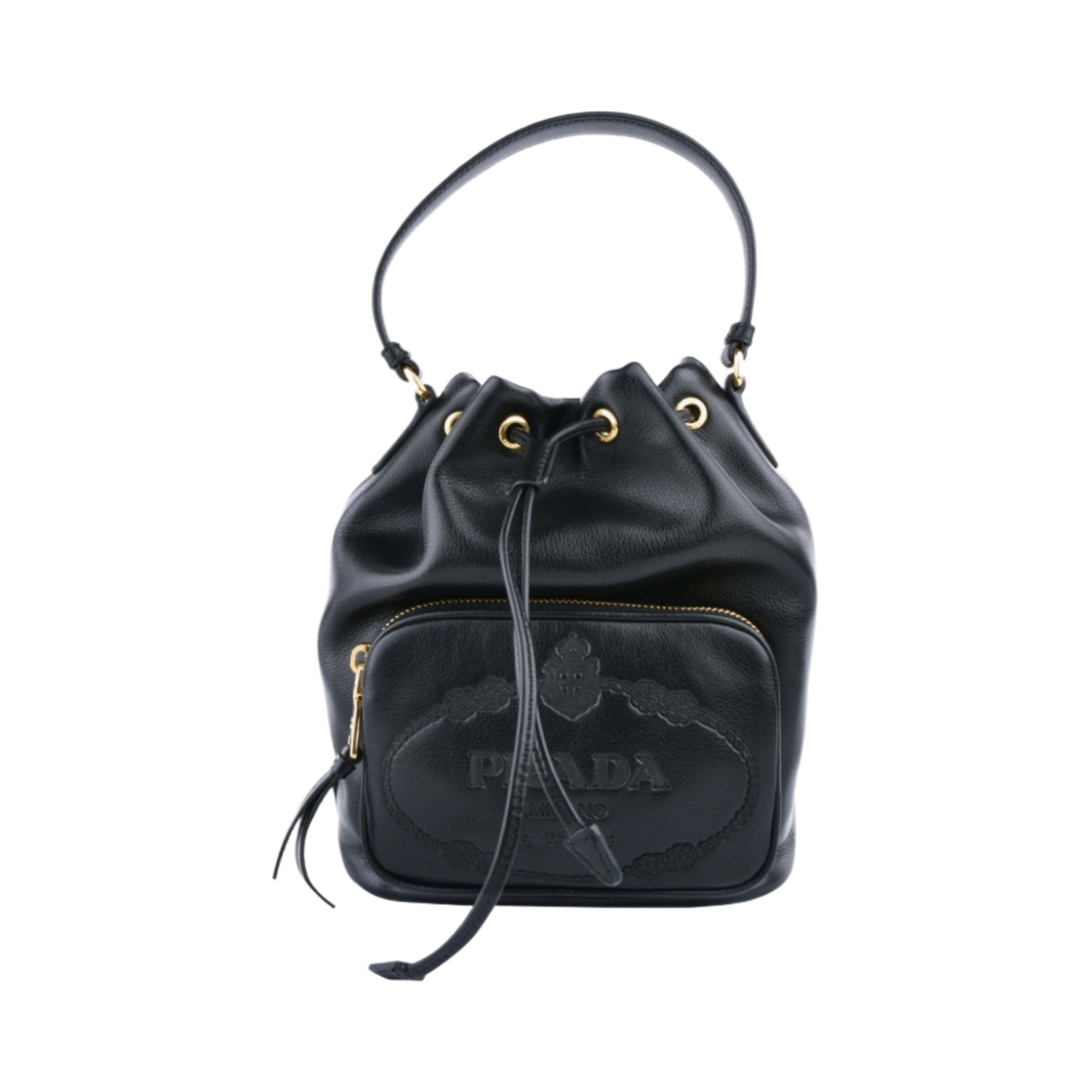 프라다 소프트 레더 버킷백 블랙(Prada Soft Leather Bucket Bag Black) - 1