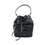 Prada Soft Leather Bucket Bag Black