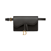 Dior Saddle Belt Pouch Grained Calfskin Black