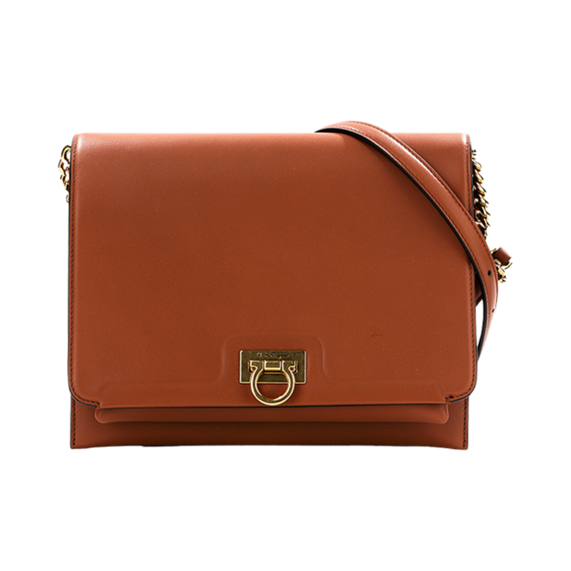 21H984-731860 Ferragamo Leather Shoulder Bag Brown