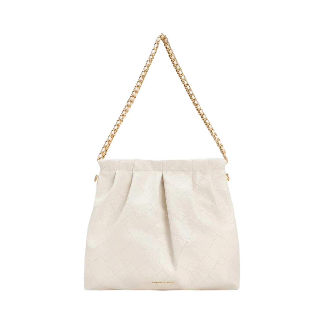 CK2-40671449 Charles & Keith Duo Double Chain Large Hobo Bag Cream