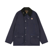 Barbour x Maison Kitsune Beaufort Waxed Jacket Indigo