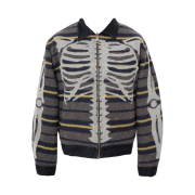 Kapital 14 oz. Denim Bone Lining Reversible Zip Up Work Jacket Black