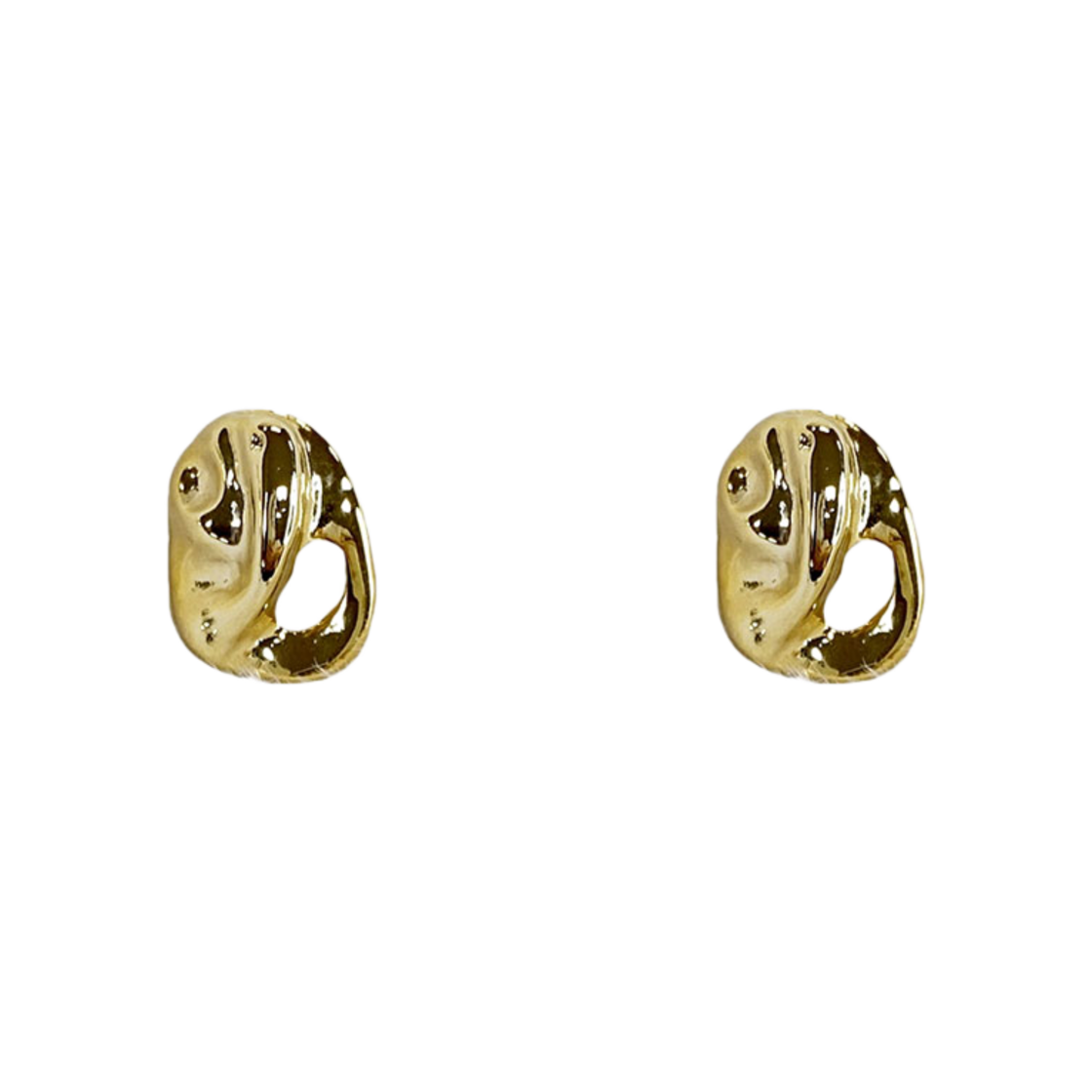 L243MER020_01 lovememonster Oyster Earrings Gold