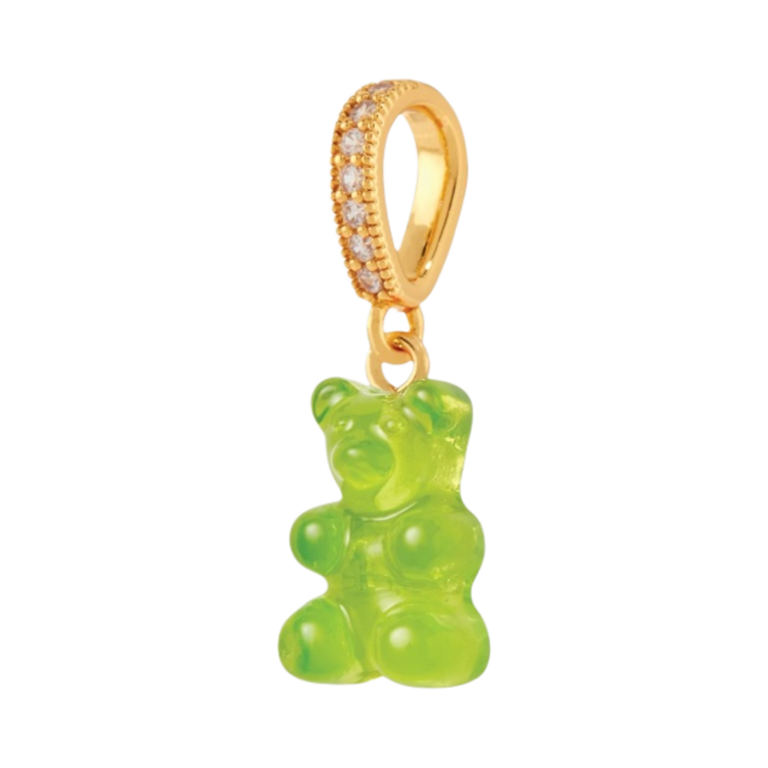 크리스탈 헤이즈 노스텔지아 베어 파베 커넥터 골드 라임(Crystal Haze Nostalgia Bear with Pave Connector Gold Lime)