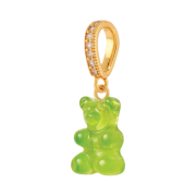 Crystal Haze Nostalgia Bear with Pave Connector Gold Lime