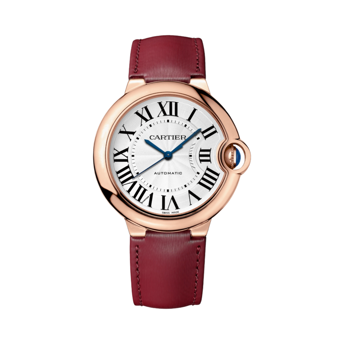까르띠에 발롱 블루 드 워치 36mm 오토매틱 핑크 골드 레더(Cartier Ballon Bleu de Watch 36mm Automatic Pink Gold Leather)