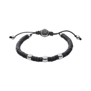 Diesel Dx1121 Agate Beads Stainless Steel Bracelet Black