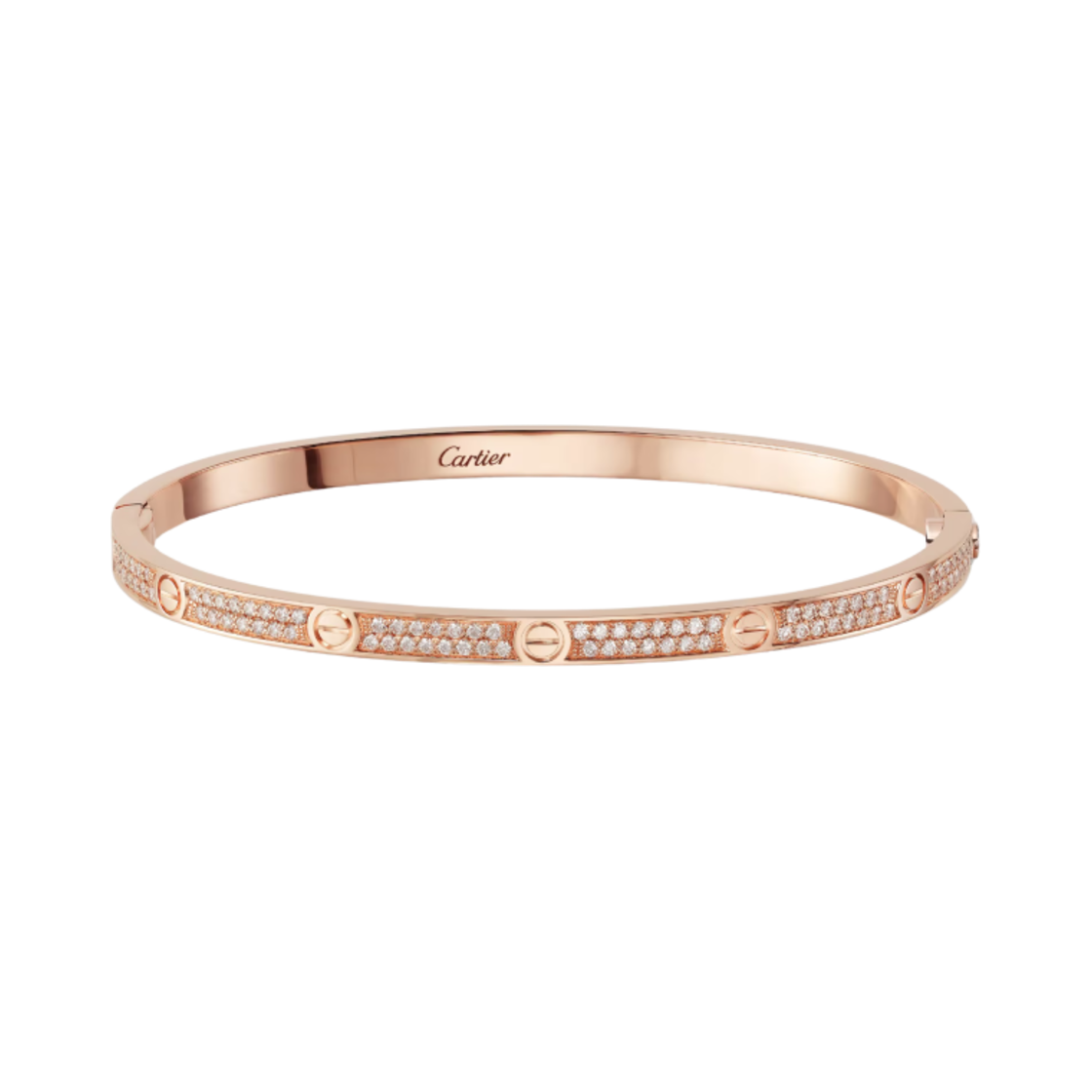 까르띠에 러브 브레이슬릿 스몰 파베 핑크 골드 다이아몬드